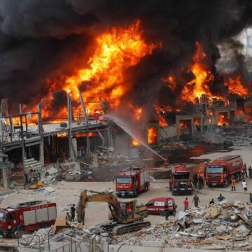 Beirut port ablaze, weeks after massive blast