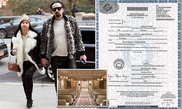 Nicolas Cage, 56, ties the knot for the 5TH TIME in Las Vegas with 26-year-old woman
