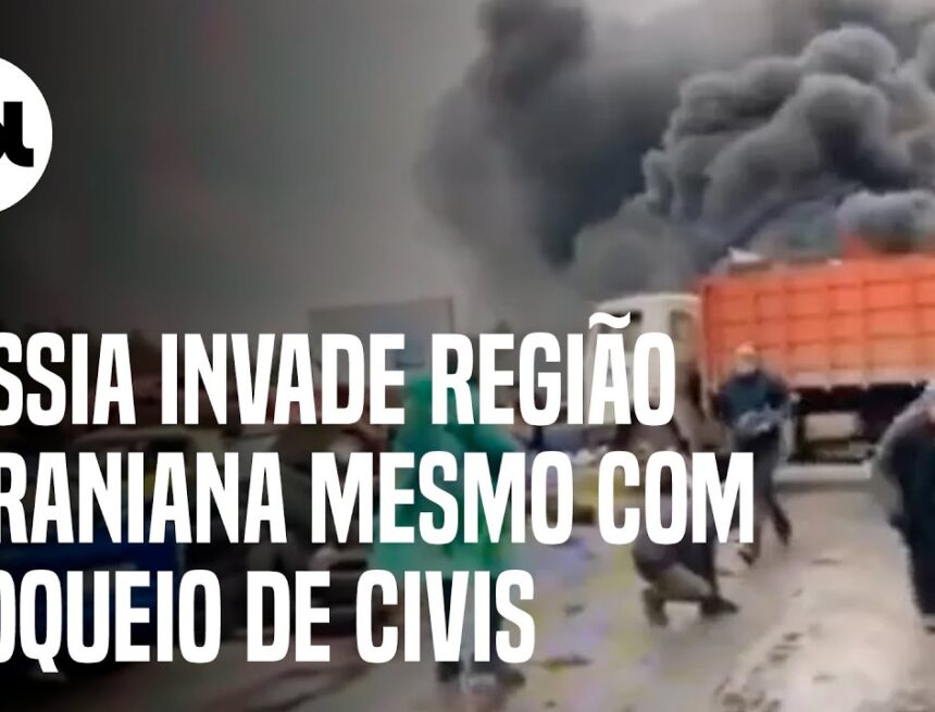 Guerra na Ucrânia: Civis tentam bloquear invasão Rússia a região de usina nuclear ucraniana