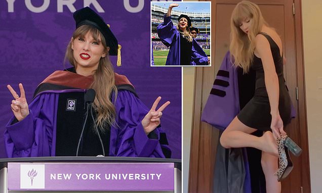 Taylor Swift before receiving an an honorary Doctor Of Fine Arts from New York University