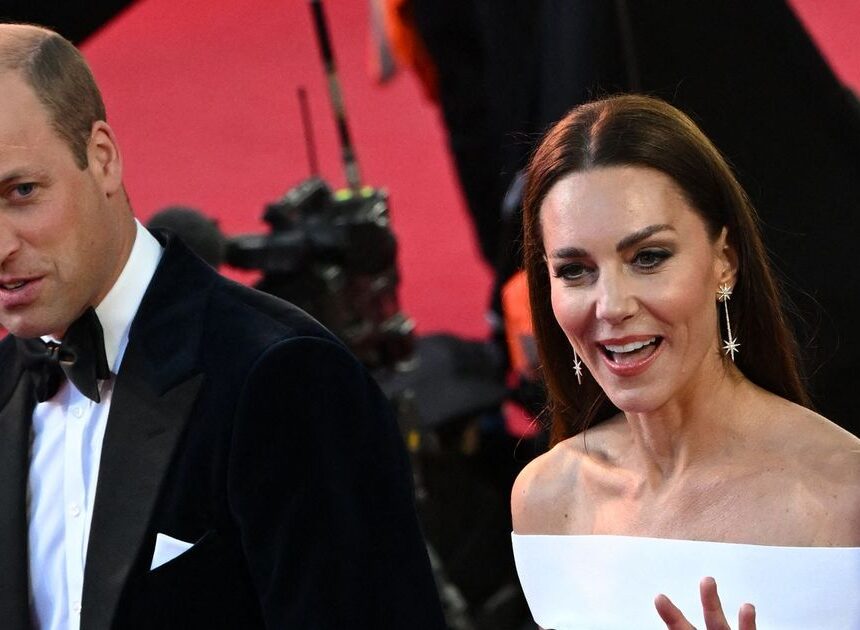 Kate Middleton stuns in off-shoulder gown at premiere of Top Gun: Maverick with William