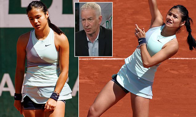 Emma Raducanu is ‘overwhelmed’ by the pressure of being a Grand Slam winner, says John McEnroe