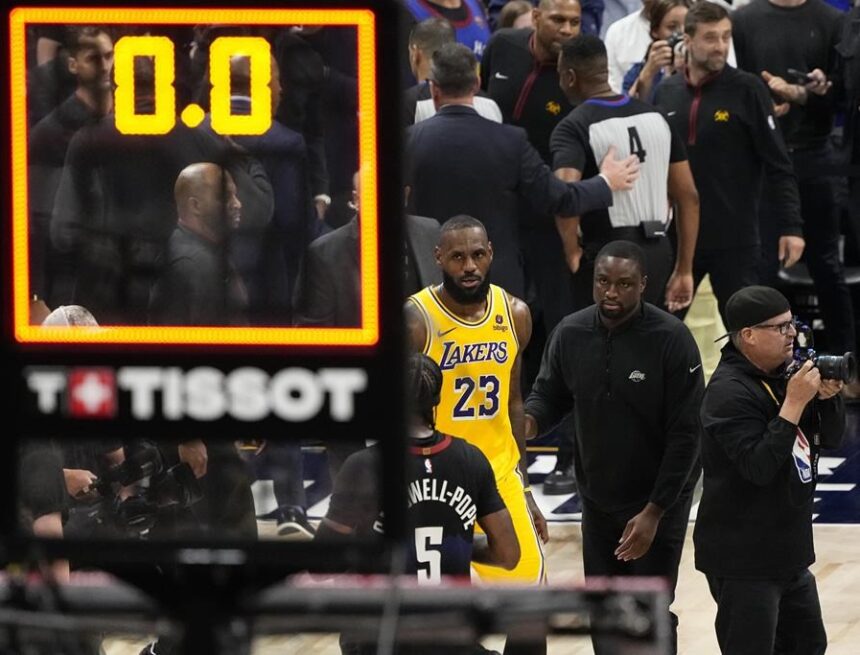 LeBron James rants at NBA’s replay center for calls, Lakers lose on buzzer-beater, trail Denver 2-0
