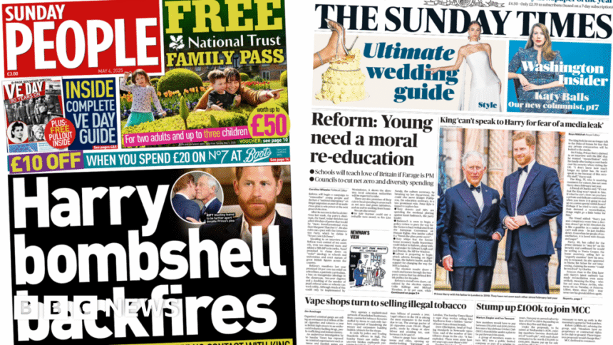 Newspaper headlines: Harry bombshell ‘backfires’ and Reform ‘re-education’