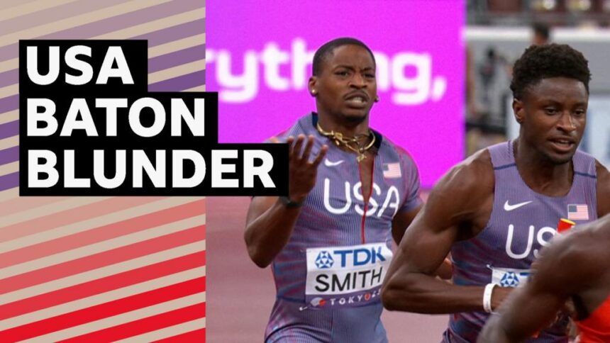 Shock as USA crash out of 4x400m relay but GB through to final