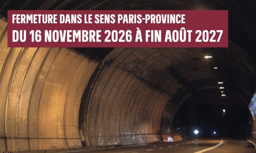 Travaux Autoroute A13 : le tunnel de Saint-Cloud sera fermé pendant 9 mois dans le sens Paris-Province à partir du 16 novembre 2026